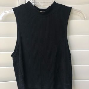 Mock Neck Black Tank Top